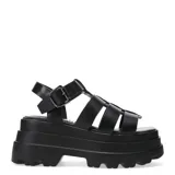Sandalia franciscana con plataforma track color blanco.