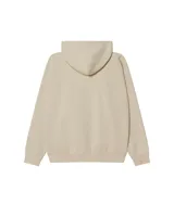 Buzo hoodie negro de la marca Obey, con capucha ajustable con cordón, bolsillo tipo canguro y logo de la marca bordado en blanco en el pecho y en la capucha.