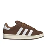 Championes Adidas Campus 00S color marrón con las tres tiras laterales blancas y detalles en blanco en el talón.