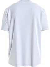 Remera blanca de algodón con cuello redondo y logo de Calvin Klein en el pecho.