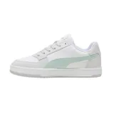 Championes Puma Caven 2.0 unisex, color blanco con detalles en marrón y negro. Zapatillas de estilo retro inspiradas en el baloncesto de los años 80, con plantilla SoftFoam para mayor comodidad.