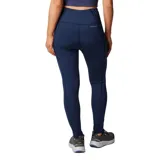Calza deportiva negra de tiro alto, confeccionada en poliéster reciclado y elastano, con tecnología Omni-Wick™ y bolsillo lateral en la pierna.