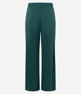 Pantalón largo de vestir color verde esmeralda, de corte recto y cintura elástica.