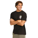 Remera negra de manga corta, con estampado de calavera y logo de la marca en el pecho. Confeccionada en 80% algodón y 20% poliéster, de corte regular. Pertenece a la cápsula Heritage de Maui and Sons.