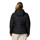 Campera Columbia Delta Ridge II para mujer, color azul marino, con capucha y cierre frontal. Cuenta con tecnología termorreflectante Omni-Heat™ y HeatSeal™ para mantener el calor, y Omni-Shield™ para repeler la humedad.