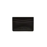 Billetera tarjetero de cuero sintético negro con múltiples ranuras para tarjetas y logo de la marca Korium grabado en el frente.