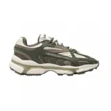 Championes Lacoste Upper color verde oliva, gris y blanco.