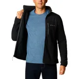 Campera polar Columbia Fast Trek II azul marino con cierre frontal completo, cuello alto, bolsillo en el pecho con cierre y bolsillos laterales con cierre.