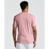 Remera rosa de algodón con estampa frontal del logo de Original Penguin en azul marino.