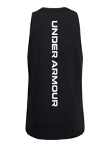 Musculosa deportiva Under Armour Zone color celeste con logo blanco en el pecho.