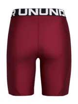 Calza corta de lycra negra Under Armour HeatGear, con cintura alta con logo y logo estampado en la pierna izquierda.