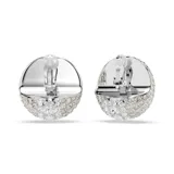 Aros de clip Swarovski Sublima, con forma de cúpula y cristales blancos pavé engarzados sobre base bañada en rodio.