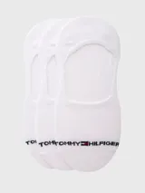Pack de tres pares de medias invisibles de algodón para mujer, marca Tommy Hilfiger.