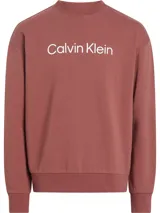 Buzo color ladrillo de felpa de algodón con cuello redondo, puños y bajo de canalé. Estampa frontal con el logo de Calvin Klein en color blanco.