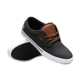 Zapatillas Etnies Jameson 2 Eco, color gris oscuro con detalles en burdeos y suela blanca.