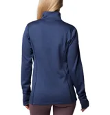Campera polar Columbia con cierre frontal, bolsillos laterales con cierre y orificios para pulgares.