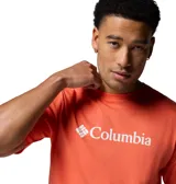 Remera de hombre Columbia, color naranja con logo de la marca estampado en blanco en el pecho.