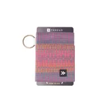 Billetera elástica multicolor con anillo para llaves, ideal para uso diario.
