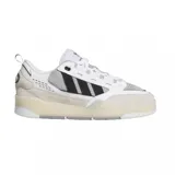 Championes Adidas ADI2000 color blanco con detalles en negro y gris. Zapatillas de estilo urbano con las tres tiras características de Adidas en los laterales.