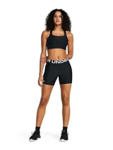 Calza deportiva Under Armour HeatGear de tiro medio, color gris, con cintura elástica con logo de la marca.