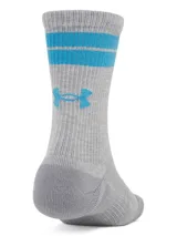 Medias deportivas unisex Under Armour Performance Tech, color borgoña con detalles en gris. Paquete de 3 pares.