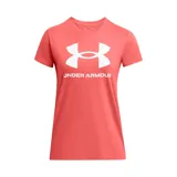 Remera deportiva Under Armour color fucsia con logo blanco estampado en el frente.