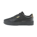 Zapatillas Puma Carina 3.0 Animal Flair, color negro con detalles en animal print en el talón.