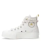 Championes Converse Chuck Taylor All Star Lift Platform Utility, color beige natural, con plataforma.