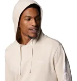 Buzo canguro Columbia Beaumont Hoodie color beige con capucha ajustable con cordón, bolsillo tipo canguro y logo de la marca estampado en la manga.