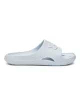 Sandalia Under Armour Locker V SL, color blanco, con diseño ergonómico y drenaje incorporado.