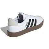 Championes Adidas VL Court 3.0 de hombre, color blanco con detalles en negro y suela marrón.