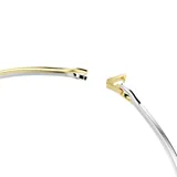 Gargantilla Swarovski modelo Hyperbola, con doble banda superpuesta en tonos plateado y dorado, adornada con circonitas Swarovski de talla redonda.