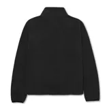Campera polar negra de microfibra suave y ligera, con cierre completo, cuello alto, puños y cintura elásticos, y logo bordado en el pecho.