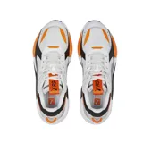 Championes Puma RS-X Geek de hombre, color negro con detalles en gris, azul y naranja. Zapatillas de estilo retro con revestimientos de nubuck y gamuza.