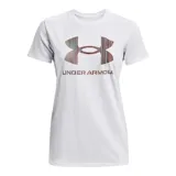 Remera deportiva Under Armour color fucsia con logo blanco estampado en el frente.