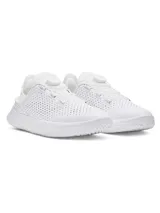 Zapatillas deportivas Under Armour modelo SlipSpeed Trainer, color blanco, unisex. Diseño slip-on con ajuste BOA y capellada perforada para mayor ventilación. Ideales para entrenamiento y uso diario.