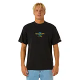 Remera negra de manga corta con estampado del logo Rip Curl Pro 2025 en el pecho.