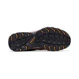 Zapatillas de trekking Columbia Crestwood Waterproof para hombre, color marrón con detalles en negro y naranja. Capellada de cuero y malla, con tecnología impermeable Omni-Tech y suela de goma Omni-Grip.