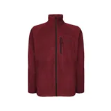 Campera Columbia de polar color borgoña, con cierre frontal completo, cuello alto y bolsillos laterales con cierre.