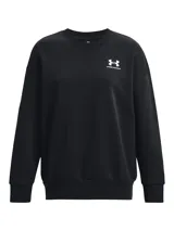 Buzo Under Armour Essential Fleece color beige, de corte holgado y cuello redondo. Logo de la marca bordado en el pecho.
