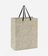 Bolsa de regalo mediana con estampado abstracto y asas de cordón.