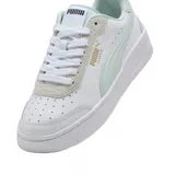 Zapatillas Puma CA Match Court blancas con detalles en verde agua y suela blanca.