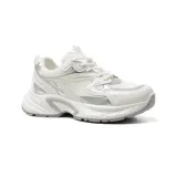 Championes deportivos American Sport Jena, color blanco con detalles plateados.