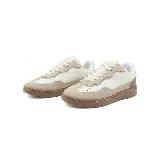 Zapatillas urbanas Paddock Goletta, color beige, blanco y marrón, con cordones y suela de goma.