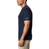 Remera de hombre Columbia de manga corta, color negro, con logo de la marca estampado en el pecho y en la manga.