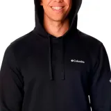 Buzo canguro Columbia Beaumont Hoodie color beige con capucha ajustable con cordón, bolsillo tipo canguro y logo de la marca estampado en la manga.