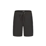 Short de baño negro con cordón ajustable en la cintura y logo de la marca en la pierna izquierda.