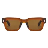 Gafas de sol unisex Cabo modelo Tokio, con montura cuadrada color marrón y lentes marrones con filtro UV 400.