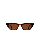 Lentes de sol carey con marco de acetato y lentes marrones.