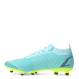 Championes de fútbol Umbro Velocita II HG, color verde agua con detalles en verde lima y negro.